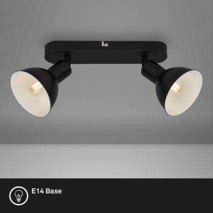 Briloner 2674-025 - Faretto RETRO 2xE14/25W/230V nero