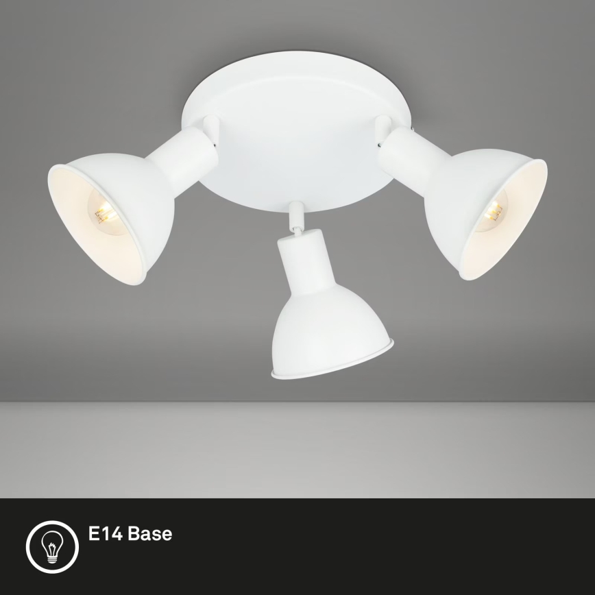 Briloner 2674-036 - Faretto RETRO 3xE14/25W/230V bianco