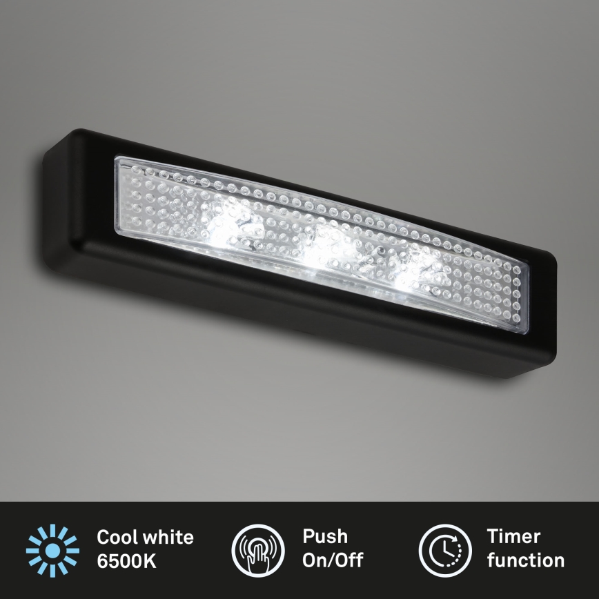 Briloner 2689-035 - LED Luce di orientamento a sfioramento LERO LED/0,18W/3xAAA nero