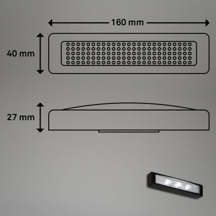 Briloner 2689-035 - LED Luce di orientamento a sfioramento LERO LED/0,18W/3xAAA nero