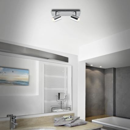 Briloner 2731-028 - Faretto da bagno BANYO 2xGU10/5W/230V IP44 cromo lucido