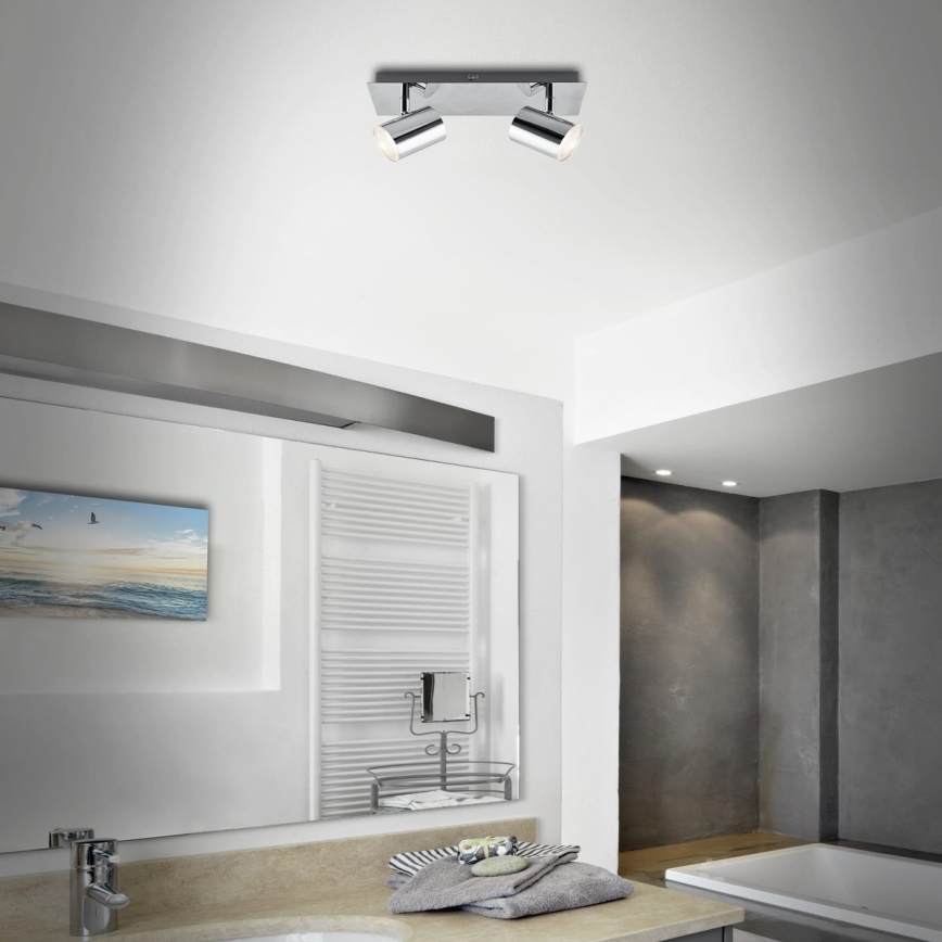 Briloner 2731-028 - Faretto da bagno BANYO 2xGU10/5W/230V IP44 cromo lucido