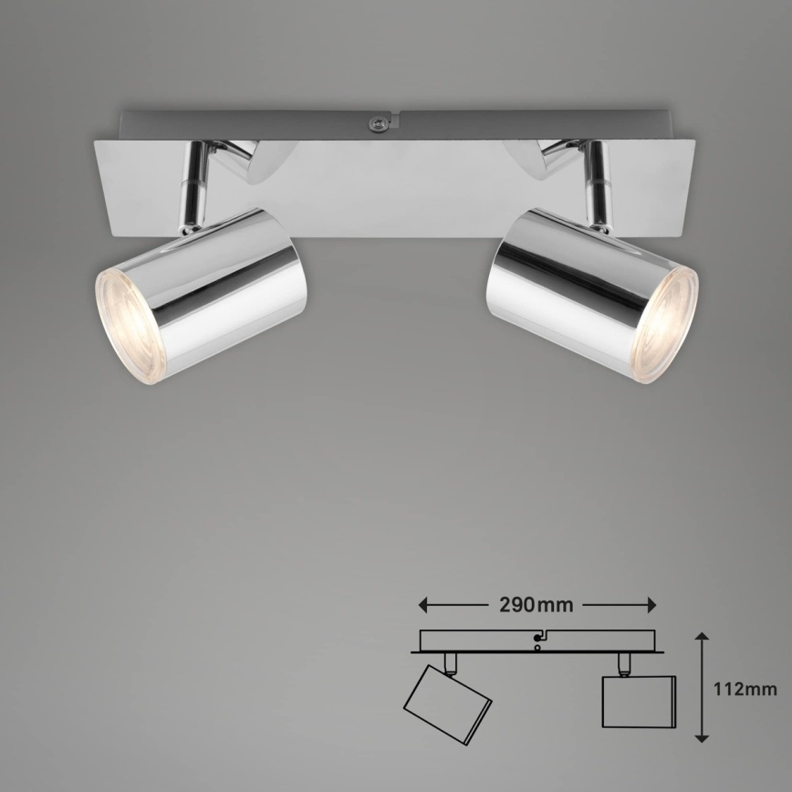 Briloner 2731-028 - Faretto da bagno BANYO 2xGU10/5W/230V IP44 cromo lucido