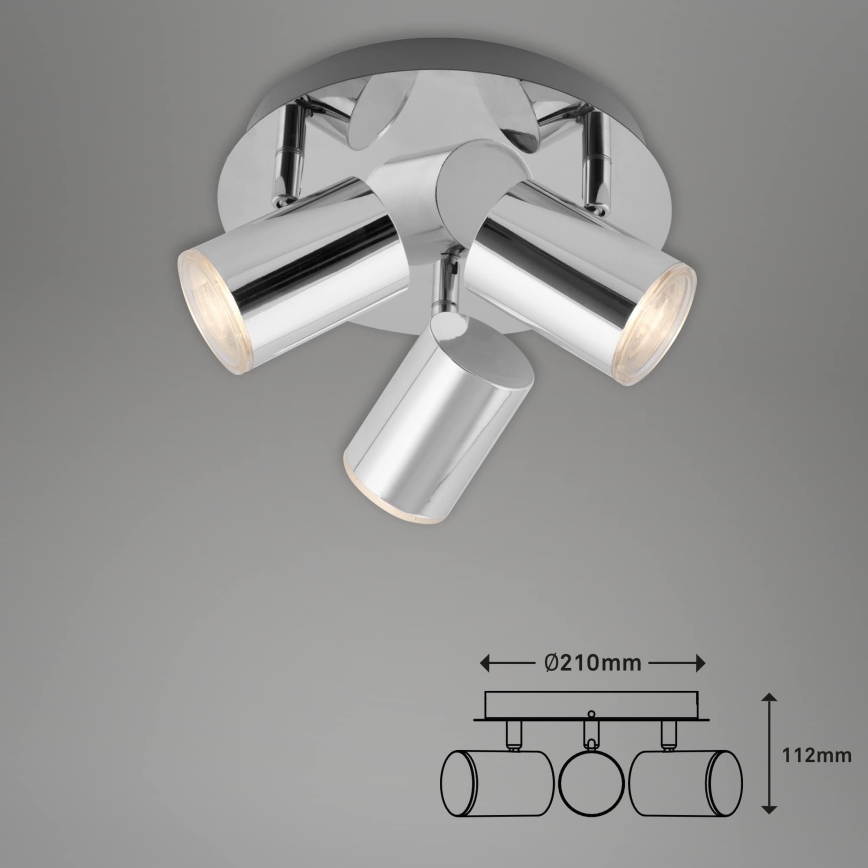 Briloner 2731-038 - Faretto CUP 3xGU10/5W/230V cromato lucido