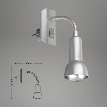 Briloner 2739-014P - Lampada con spina integrata 1xE14/25W/230V