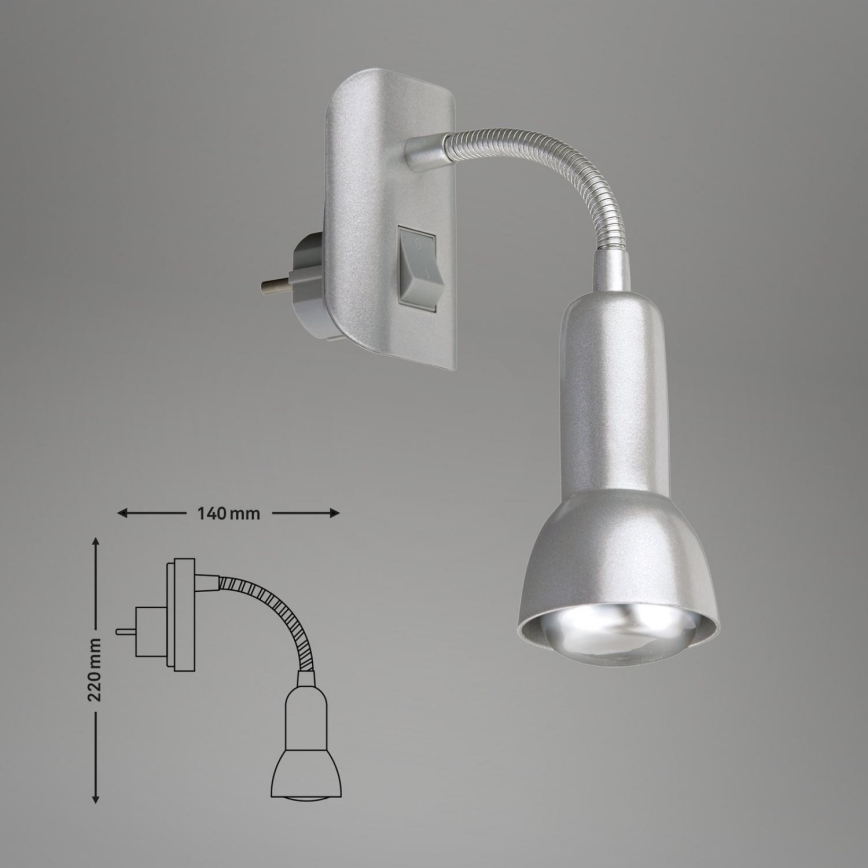 Briloner 2739-014P - Lampada con spina integrata 1xE14/25W/230V