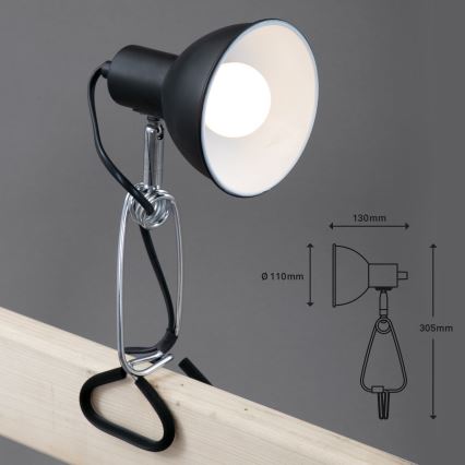 Briloner 2790-015 - Lampada a clip FIX 1xE14/8W/230V nero/cromo lucido