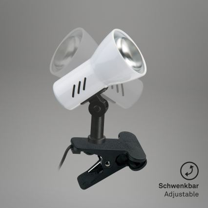 Briloner 2794/016P - Lampada con clip 1xE14/40W/230V nero/bianco