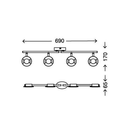 Briloner 2798-042 - Faretto STONE LED 4xLED/4,5W/230V