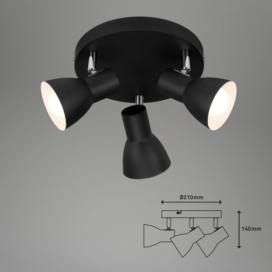 Briloner 2860-035 - Faretto CUP 3xE14/25W/230V nero