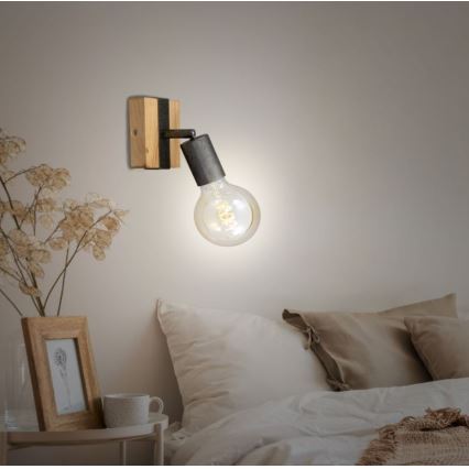 Briloner 2900-011 - Faretto da parete WOOD BASIC 1xE27/25W/230V