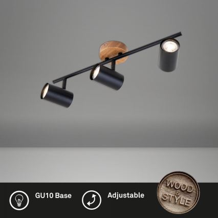 Briloner 2920-035 - Faretto SPOTLIGHT 3xGU10/35W/230V nero