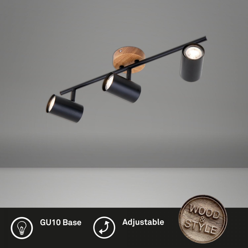 Briloner 2920-035 - Faretto SPOTLIGHT 3xGU10/35W/230V nero