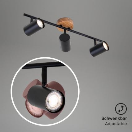 Briloner 2920-035 - Faretto SPOTLIGHT 3xGU10/35W/230V nero
