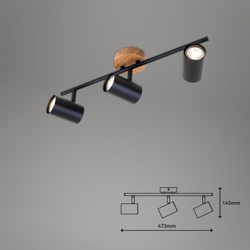 Briloner 2920-035 - Faretto SPOTLIGHT 3xGU10/35W/230V nero