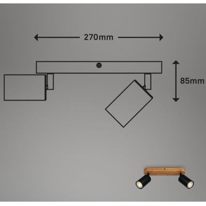 Briloner 2922-025 - Faretto SPOT 2xGU10/9W/230V