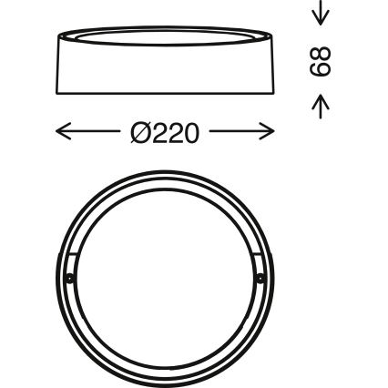 Briloner 3019-015 - Applique a LED da esterno GENUA LED/18W/230V IP44 nero