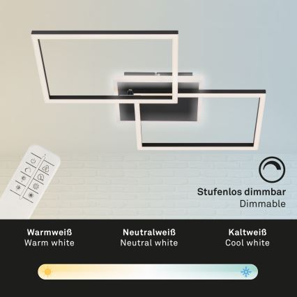 Briloner 3049-015 - Plafoniera LED dimmerabile FRAME LED/40W/230V + telecomando