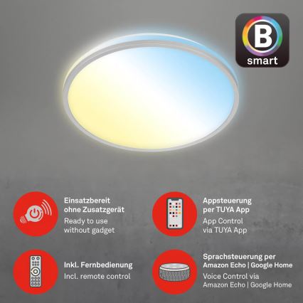 Briloner 3064-014 - Plafoniera LED dimmerabile IVY LED/24W/230V Wi-Fi Tuya Ø 33,3 cm + telecomando