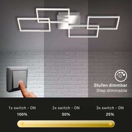 Briloner 3091-018 - Plafoniera LED dimmerabile FRAME LED/30W/230V cromo lucido