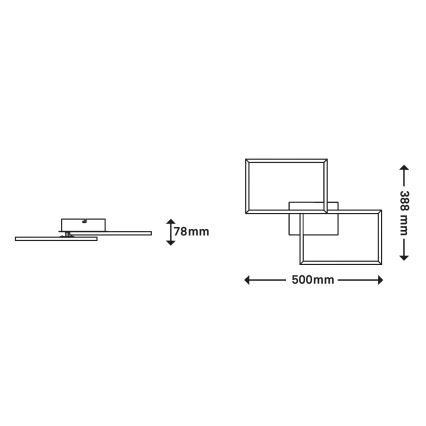 Briloner 3149-018 - Lampadario LED da superficie dimmerabile FRAME 2xLED/15W/230V + telecomando