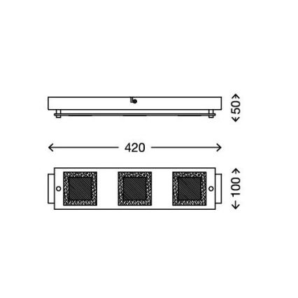 Briloner 3153-038 - Plafoniera LED PLAZA 3xLED/5W/230V