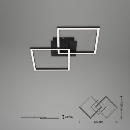 Briloner 3210-015 - Lampada da soffitto dimmerabile a LED FRAME 2xLED/11W/230V nero