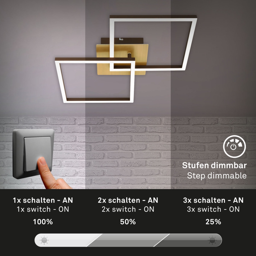 Briloner 3210-017 - Lampada da soffitto dimmerabile a LED FRAME 2xLED/11W/230V oro