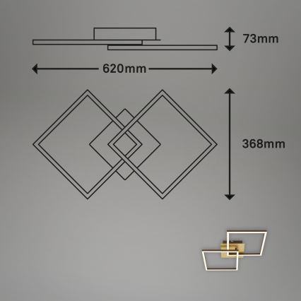 Briloner 3210-017 - Lampada da soffitto dimmerabile a LED FRAME 2xLED/11W/230V oro