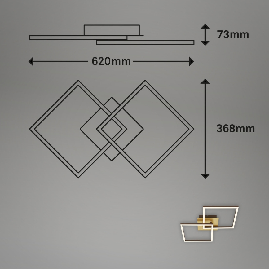Briloner 3210-017 - Lampada da soffitto dimmerabile a LED FRAME 2xLED/11W/230V oro