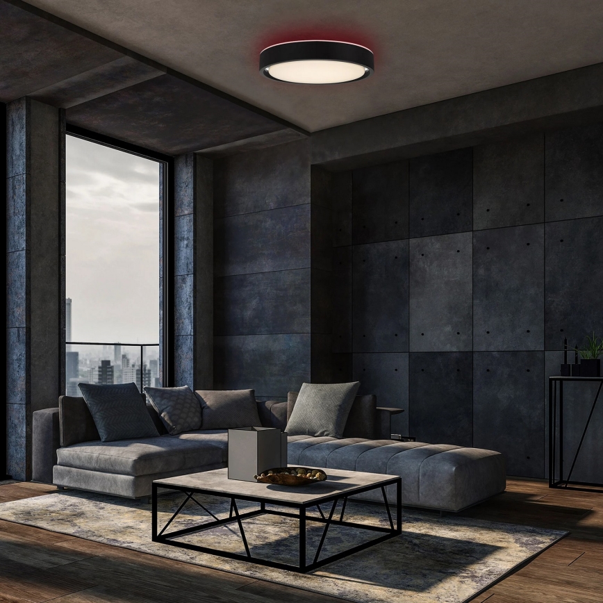Briloner 3227-015 - Lampada da soffitto dimmerabile LED RGB con sensore TALENA LED/24W/230V nero + telecomando