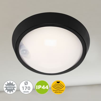 Briloner 3352-015 - Lampada da esterno a LED con sensore HELSINKI LED/12W/230V IP44