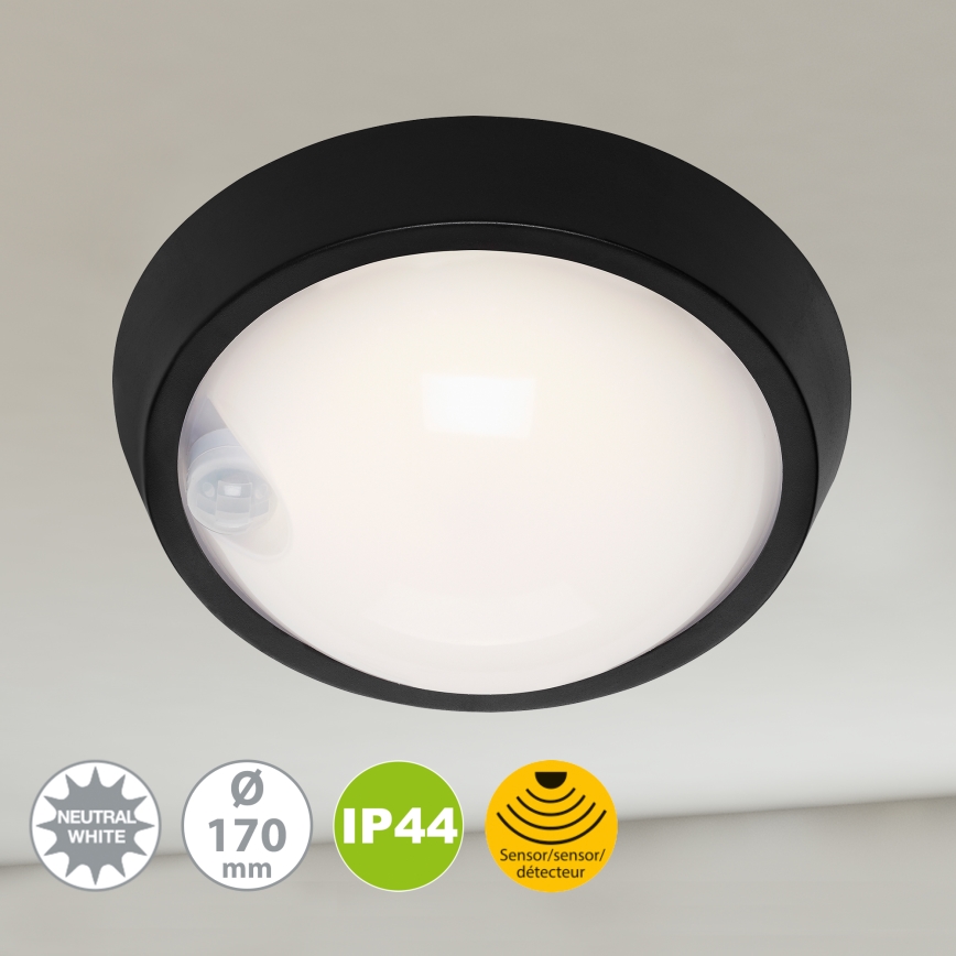Briloner 3352-015 - Lampada da esterno a LED con sensore HELSINKI LED/12W/230V IP44