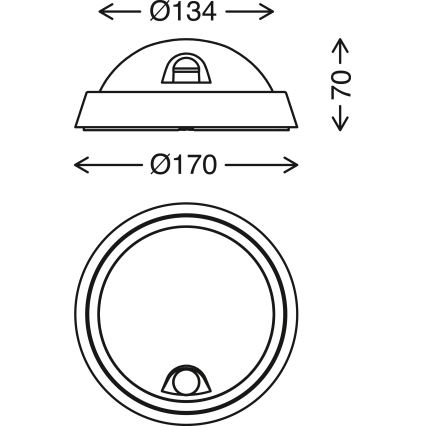 Briloner 3352-015 - Lampada da esterno a LED con sensore HELSINKI LED/12W/230V IP44
