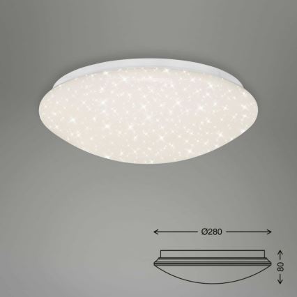 Briloner 3373-016 - Plafoniera LED dimmerabile STARRY/15W/230V 3000–6500K Ø 28 cm bianca + telecomando