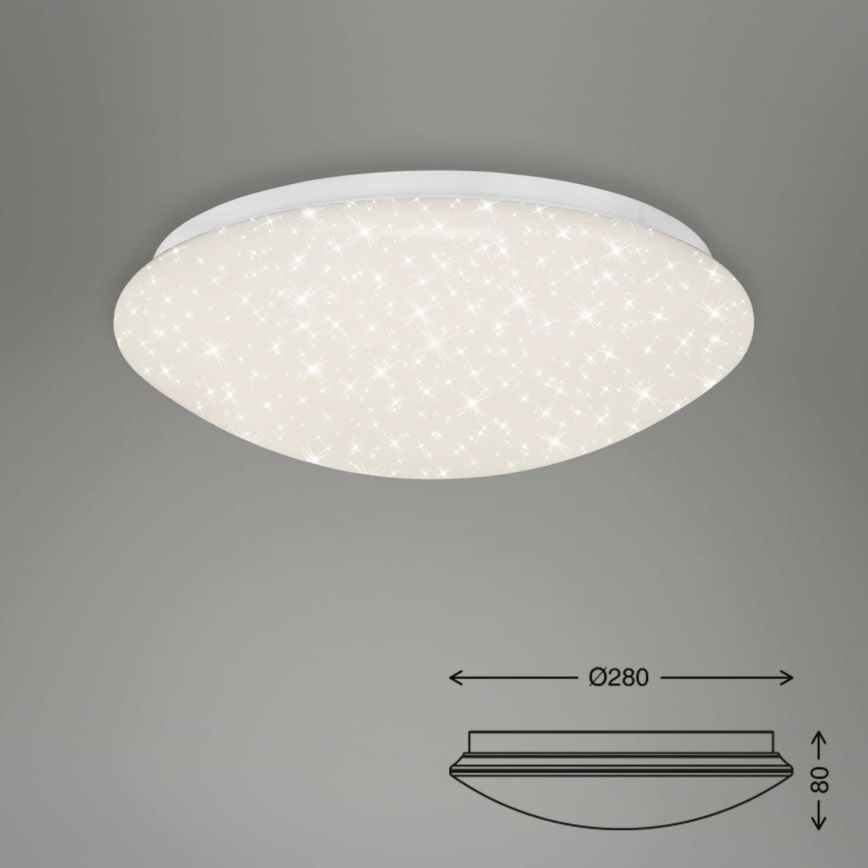 Briloner 3373-016 - Plafoniera LED dimmerabile STARRY/15W/230V 3000–6500K Ø 28 cm bianca + telecomando