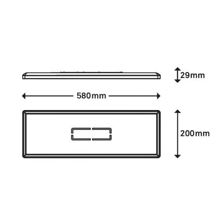 Briloner 3394-015 - Plafoniera LED FREE LED/22W/230V 58x20 cm