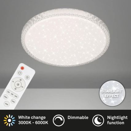 Briloner 3412-016 - Plafoniera LED dimmerabile STAR SKY LED/24W/230V 3000/4000/6000K Ø 39 cm + telecomando