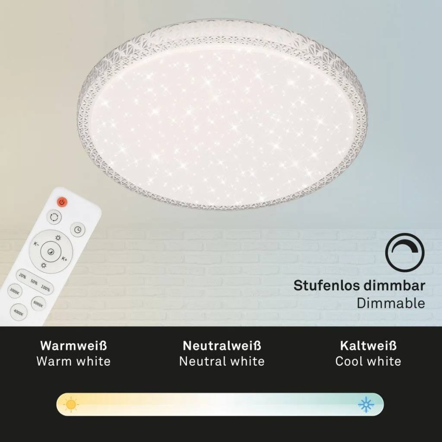 Briloner 3412-016 - Plafoniera LED dimmerabile STAR SKY LED/24W/230V 3000/4000/6000K Ø 39 cm + telecomando