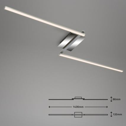 Briloner 3500-018 - Lampadario a plafone LED STAFF 2xLED/6W/230V