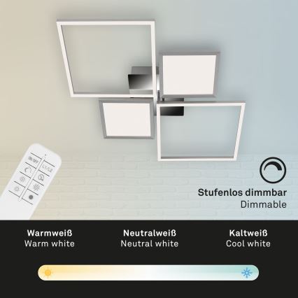 Briloner 3530-018 - Lampadario a plafone LED dimmerabile FRAME LED/40W/230V 3000-6500K + telecomando