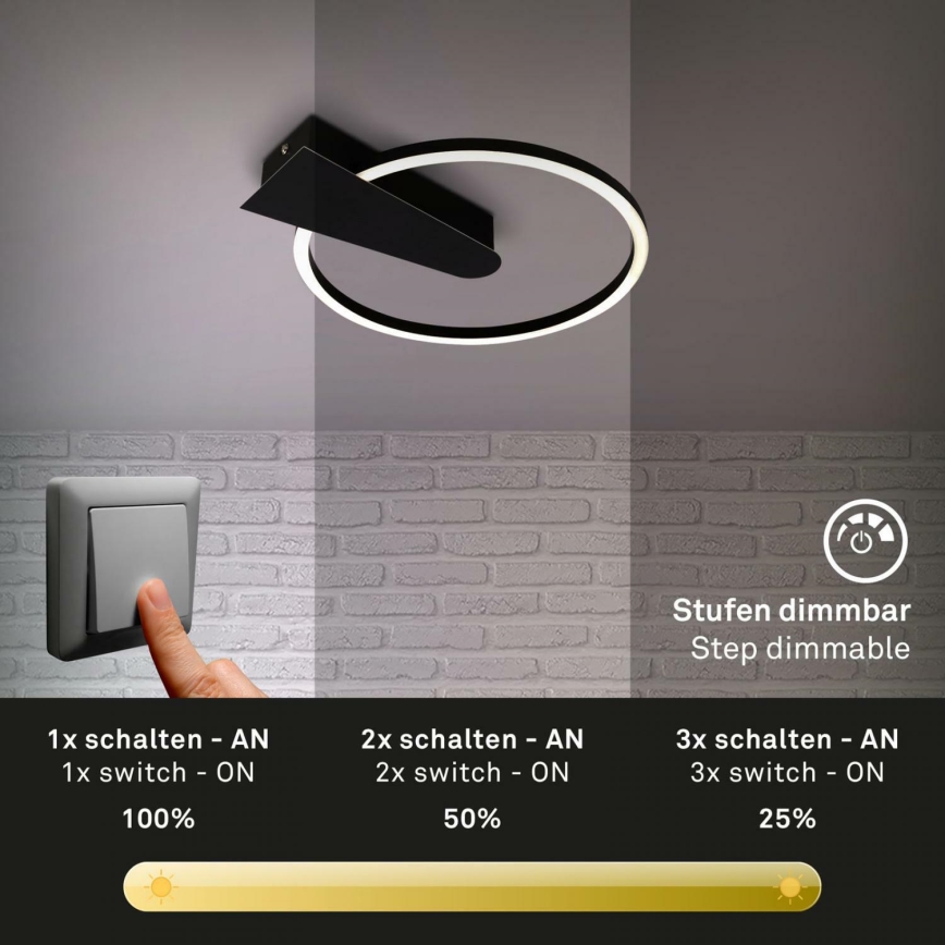 Briloner 3542-015 - Plafoniera LED dimmerabile NICO LED/12W/230V nero