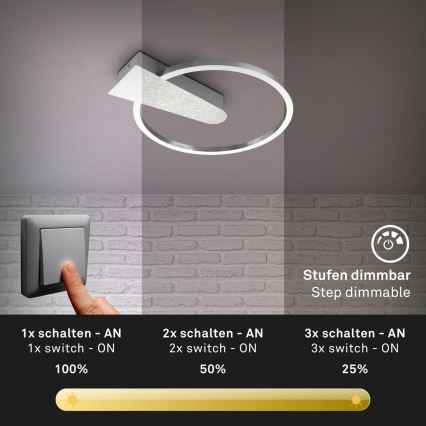 Briloner 3542-018 - Plafoniera LED dimmerabile NICO LED/12W/230V cromo opaco
