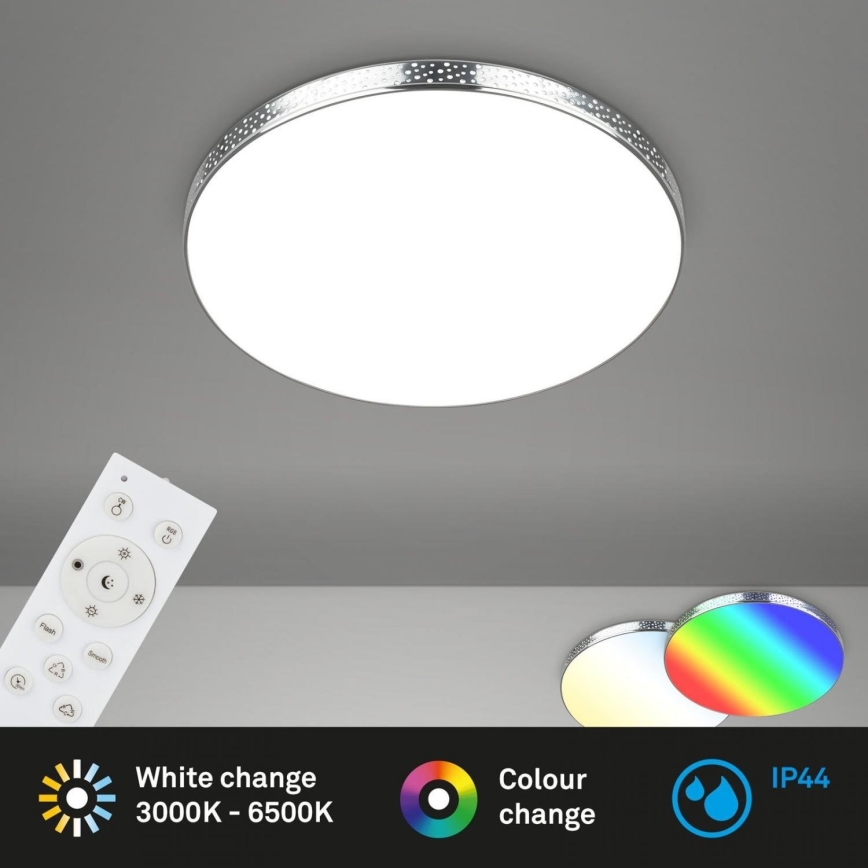Briloner 3679-018 - LED RGB Plafoniera dimmerabile da bagno MAGA LED/18,5W/230V 3000-6500K diametro 35,5 cm + telecomando