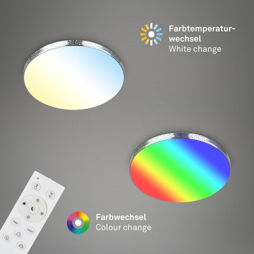 Briloner 3679-018 - LED RGB Plafoniera dimmerabile da bagno MAGA LED/18,5W/230V 3000-6500K diametro 35,5 cm + telecomando