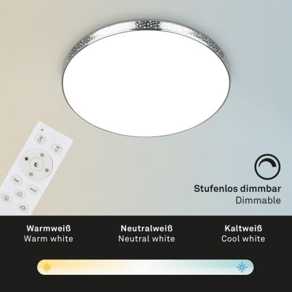 Briloner 3679-018 - LED RGB Plafoniera dimmerabile da bagno MAGA LED/18,5W/230V 3000-6500K diametro 35,5 cm + telecomando