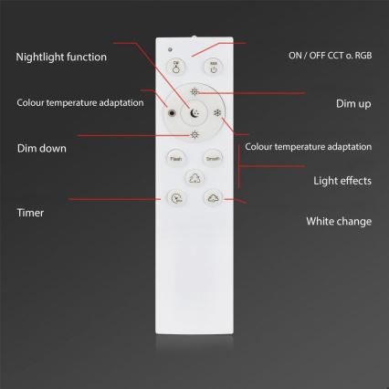 Briloner 3679-018 - LED RGB Plafoniera dimmerabile da bagno MAGA LED/18,5W/230V 3000-6500K diametro 35,5 cm + telecomando