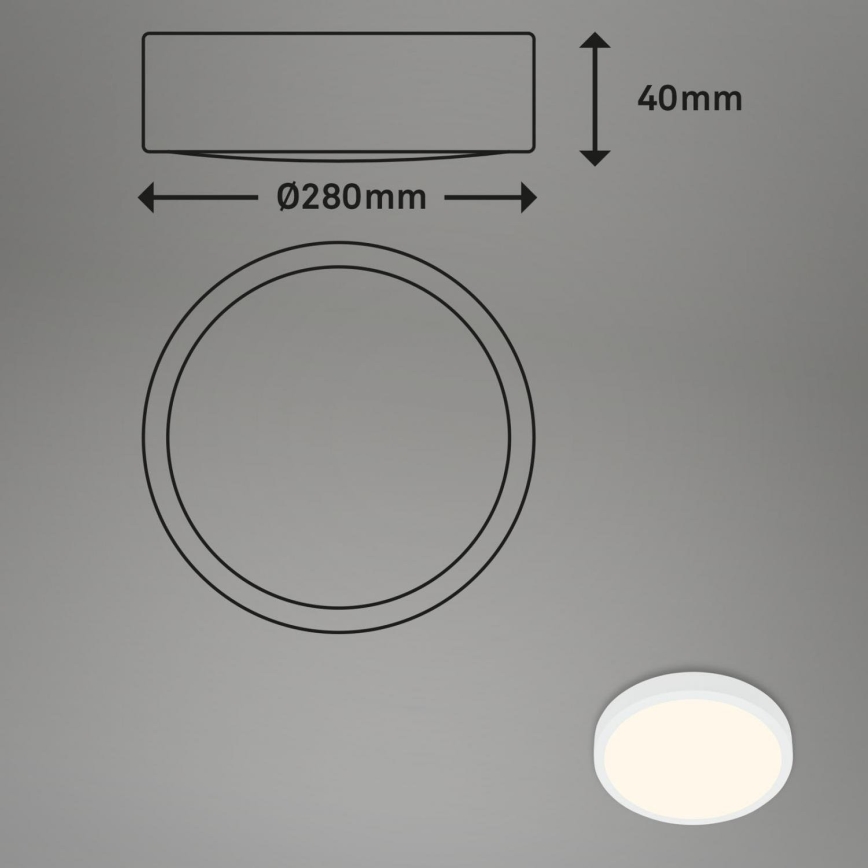 Briloner 3700-016 - Plafoniera LED RUNA LED/16W/230V 3000K diametro 28 cm bianco