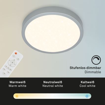 Briloner 3701-014 - Plafoniera LED dimmerabile RUNA LED/18W/230V 2700-6500K argento + telecomando