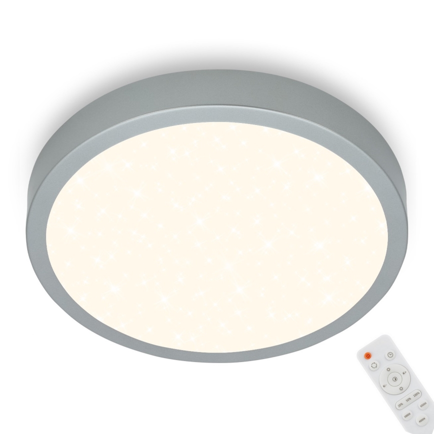 Briloner 3704-014-Plafoniera LED dimmerabile RUNA LED/22W/230V 2700-6500K argento + telecomando